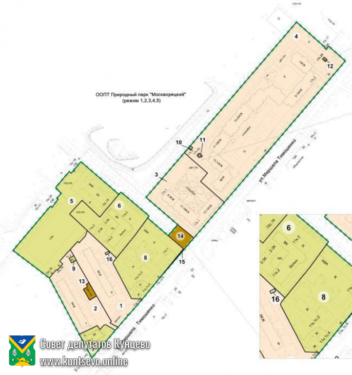 Проект межевания ООПТ «ПП «Москворецкий», внут. проездом, ул. Маршала Тимошенко (ЗАО). 2